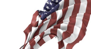 Beyaz Arkaplanda Amerikan Bayrağı İzole Edildi