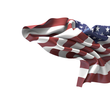 Beyaz Arkaplanda Amerikan Bayrağı İzole Edildi