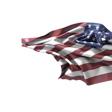 Beyaz Arkaplanda Amerikan Bayrağı Dalgalanıyor