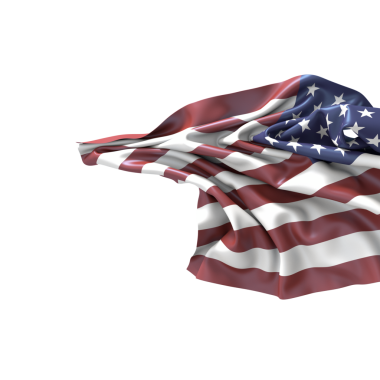 Beyaz Arkaplanda Amerikan Bayrağı İzole Edildi