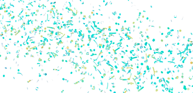 Beyaz zemin üzerine düşen renkli konfeti