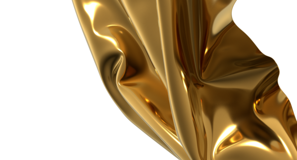 Блестящая золотая ткань течет и роскошный