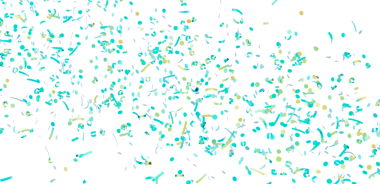 Düşen Teal ve Altın Konfeti