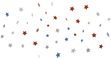  Kırmızı Mavi Yıldızlar Konfeti Kaplaması 