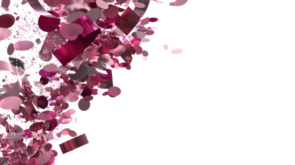 Beyaz Arkaplanda Pembe Konfeti Patlaması