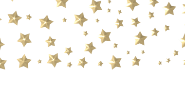 XMAS yıldızları arka planda, parlayan ışıklar konfetileri düşüyor. Sihirli, parlayan, uçan noel yıldızları. 