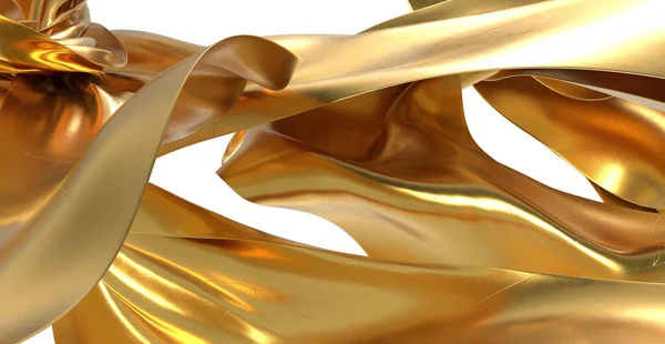Soyut Altın Kumaş Akış Tasarımı