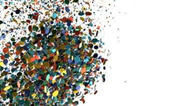 Soyut renkli şekiller dinamik bir şablona göre dizilmiş, canlı renkler ve modern bir tarz sergiliyor..