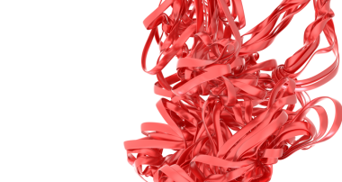 Soyut Kırmızı Kurdele Girdabı: 3B Hazırlama