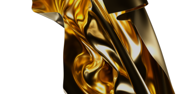 Güzel metalik dokusu ve yansımaları olan zarif Altın Kumaş