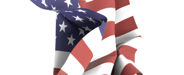 Beyaz Arkaplanlı Amerikan Bayrağı Dalgalanıyor