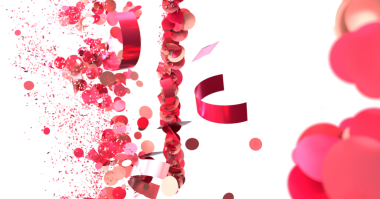 Pembe ve kırmızı bir konfeti patlaması