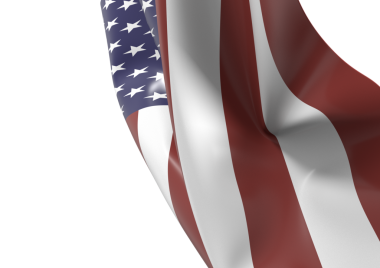 Beyaz Arkaplanlı Amerikan Bayrağı Kapanışı