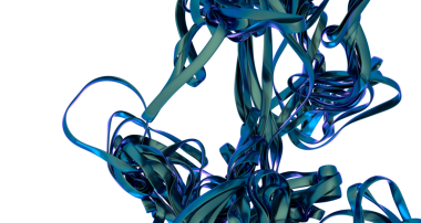 Mavi kurdele soyut arkaplan, sanatsal ve dinamik arkaplanının dijital 3D görüntüsü.