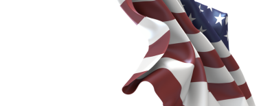 Beyaz üzerinde izole Amerikan bayrağı sallayarak