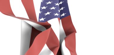 Amerikan Bayrağı Giydirilmiş Kumaş Döküm Arkaplanı