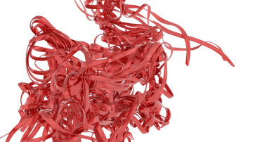 Soyut Kırmızı Kurdele Girdabı: 3B Hazırlama