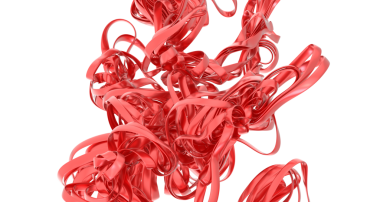 Soyut Kırmızı Metalik Kurdeleler Girdap Tasarımı