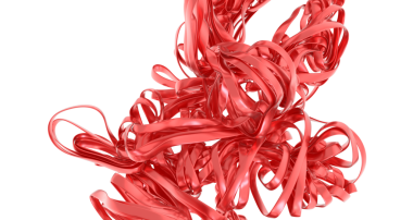 Soyut Kırmızı Kurdele Girdap Tasarımı