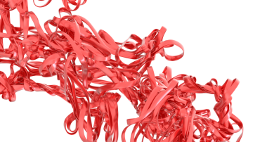 Soyut Kırmızı Kurdele Girdabı: Dinamik 3D Yapılandırma