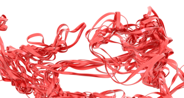 Soyut Kırmızı Metalik Kurdeleler Girdap Tasarımı