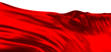 Soyut kırmızı kumaş rüzgarda sallanıyor.