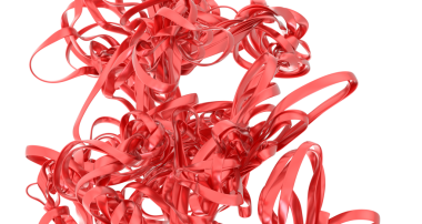 Soyut Kırmızı Kurdele Girdabı: 3B Hazırlama