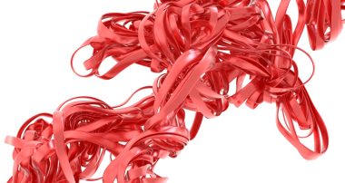 Soyut Kırmızı Kurdele Girdabı: 3B Hazırlama