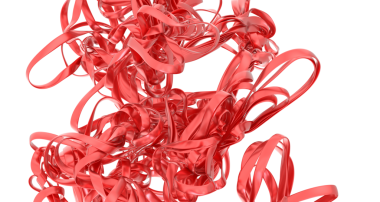 Soyut Kırmızı Kurdele Girdabı: 3B Hazırlama