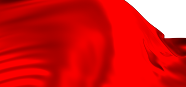 Soyut kırmızı kumaş rüzgarda sallanıyor.