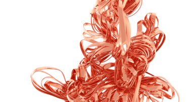 Soyut Rose Gold Metal Kurdeleleri Girdap Tasarımı