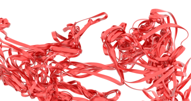 Soyut Kırmızı Metalik Kurdeleler: Dönen Tasarım