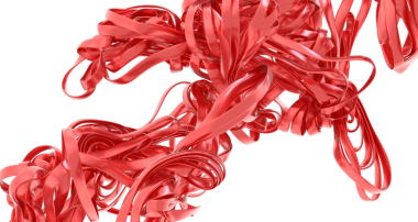 Soyut Kırmızı Kurdele Girdabı: Dinamik Tasarım