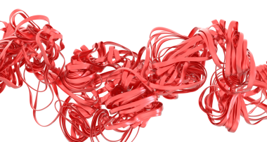 Soyut Kırmızı Kurdele Girdabı: Modern Sanat Arkaplanı