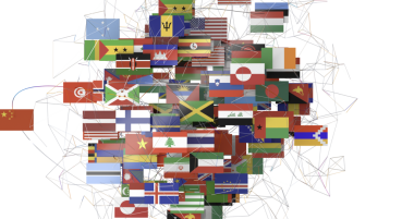 Tüm eyaletlerin ve bayraklarının olduğu dünya haritası