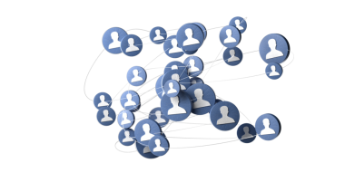 İnsan simgeleri ve ağ ile sosyal ağ bağlantısı kavramı