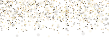 Kutlamalar için beyaz zemin üzerinde soyut altın parıltı parçacıkları