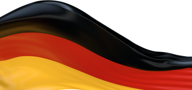 Almanya bayrağı. Geniş format 3D illüstrasyon. Almanya Federal Cumhuriyeti 'nin devlet sembolü.