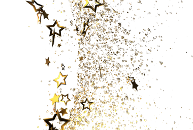 Altın Yıldızlar Beyaz Arkaplan Festivali Tasarımı