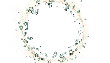 Parlak Yıldızlı Dairesel Çerçeve Tasarımı