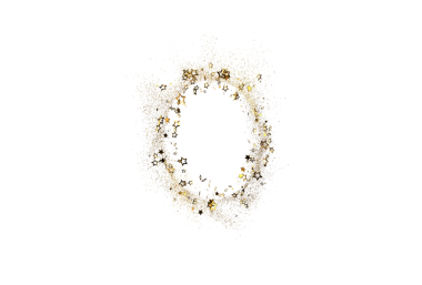 Altın Yıldız Toz Oval Tasarım Çerçevesi