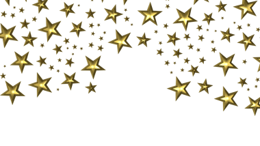 XMAS yıldızları arka planda, parlayan ışıklar konfetileri düşüyor. Sihirli, parlayan, uçan noel yıldızları. 