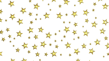 XMAS yıldızları arka planda, parlayan ışıklar konfetileri düşüyor. Sihirli, parlayan, uçan noel yıldızları. 