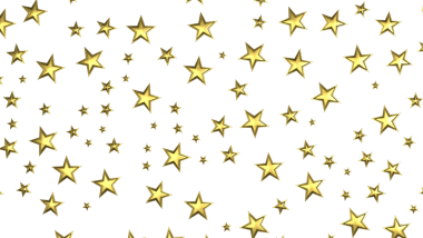 XMAS Stars - yıldızların arka planı, parlayan ışıklar konfetileri. Sihirli, parlayan, uçan noel yıldızları. 