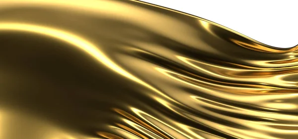 Radiant Drapery: Bir Lumi ile soyut 3D Altın Kumaş Görüntü