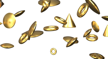 Yaldızlı Festivallik: Altın Konfeti Duşunu Gösteren Harika 3D Görüntü