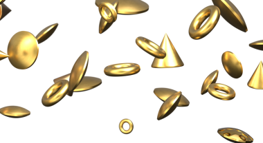 Cascading Splendor: Çarpıcı 3D Görüntü Büyüleyici Altın Konfeti Gösterimi