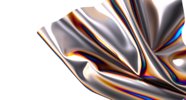 Işıldayan yanardöner kumaş perdeler büyüleyici bir soyut tasarım yaratıyor.