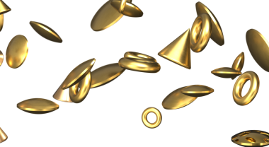 Cascading Splendor: Çarpıcı 3D Görüntü Büyüleyici Altın Konfeti Gösterimi