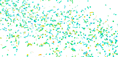 Beyaz zemin üzerine düşen renkli konfeti